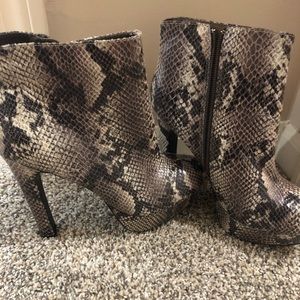 Never been worn snakeskin booties!
